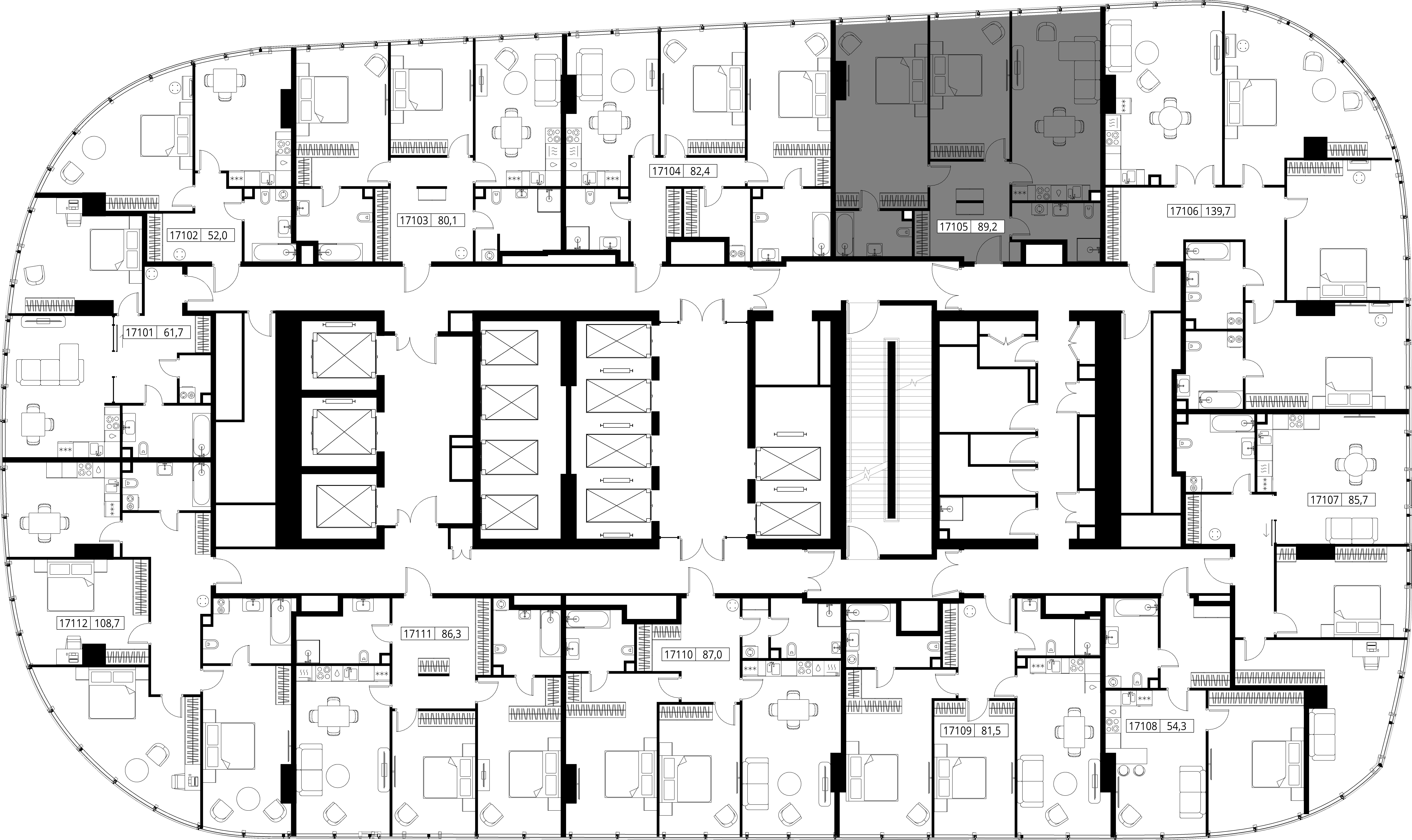 Wohnung 2 zimmer 89 m² Moskau, Russland