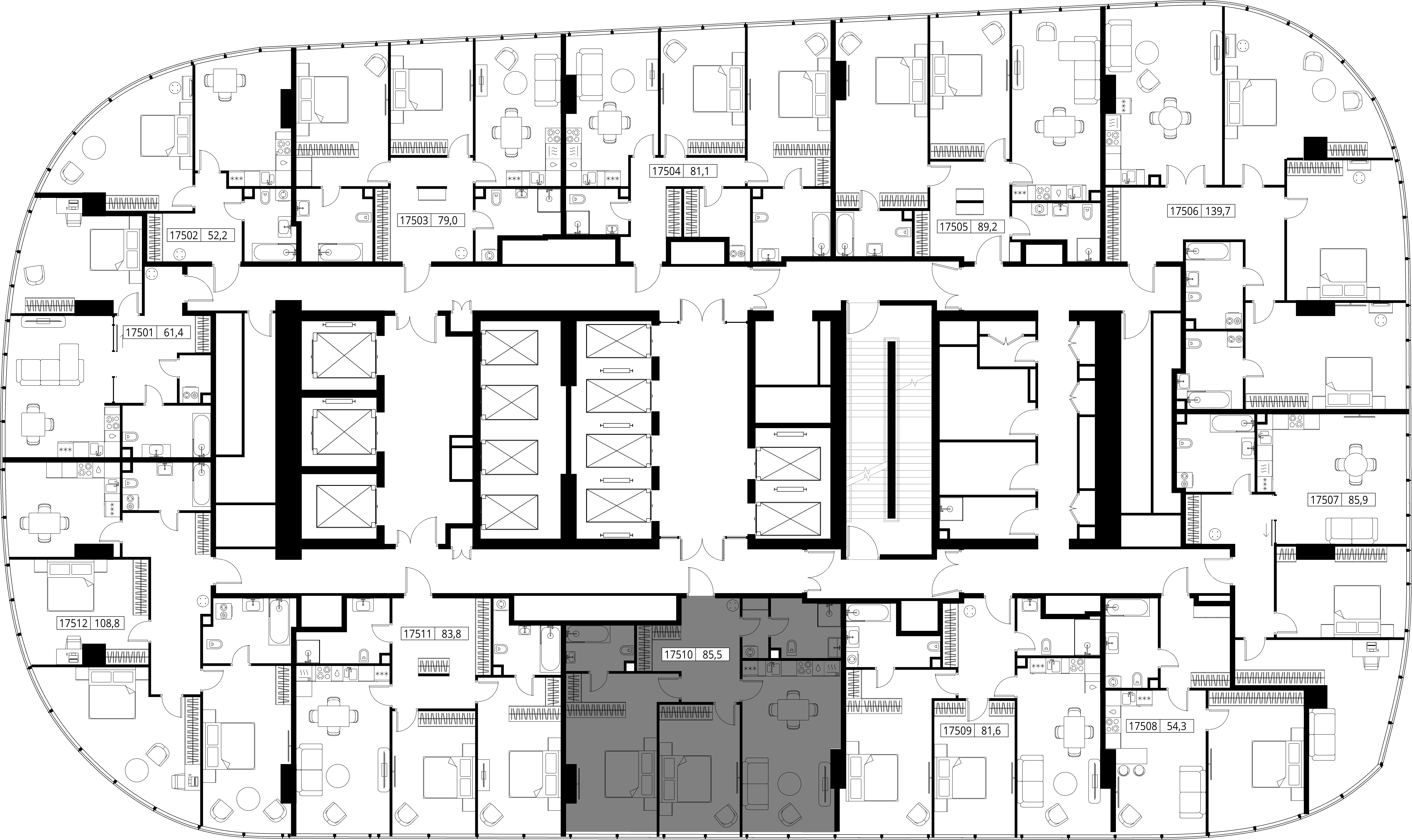 Apartamento 2 habitaciones 86 m² Moscú, Rusia