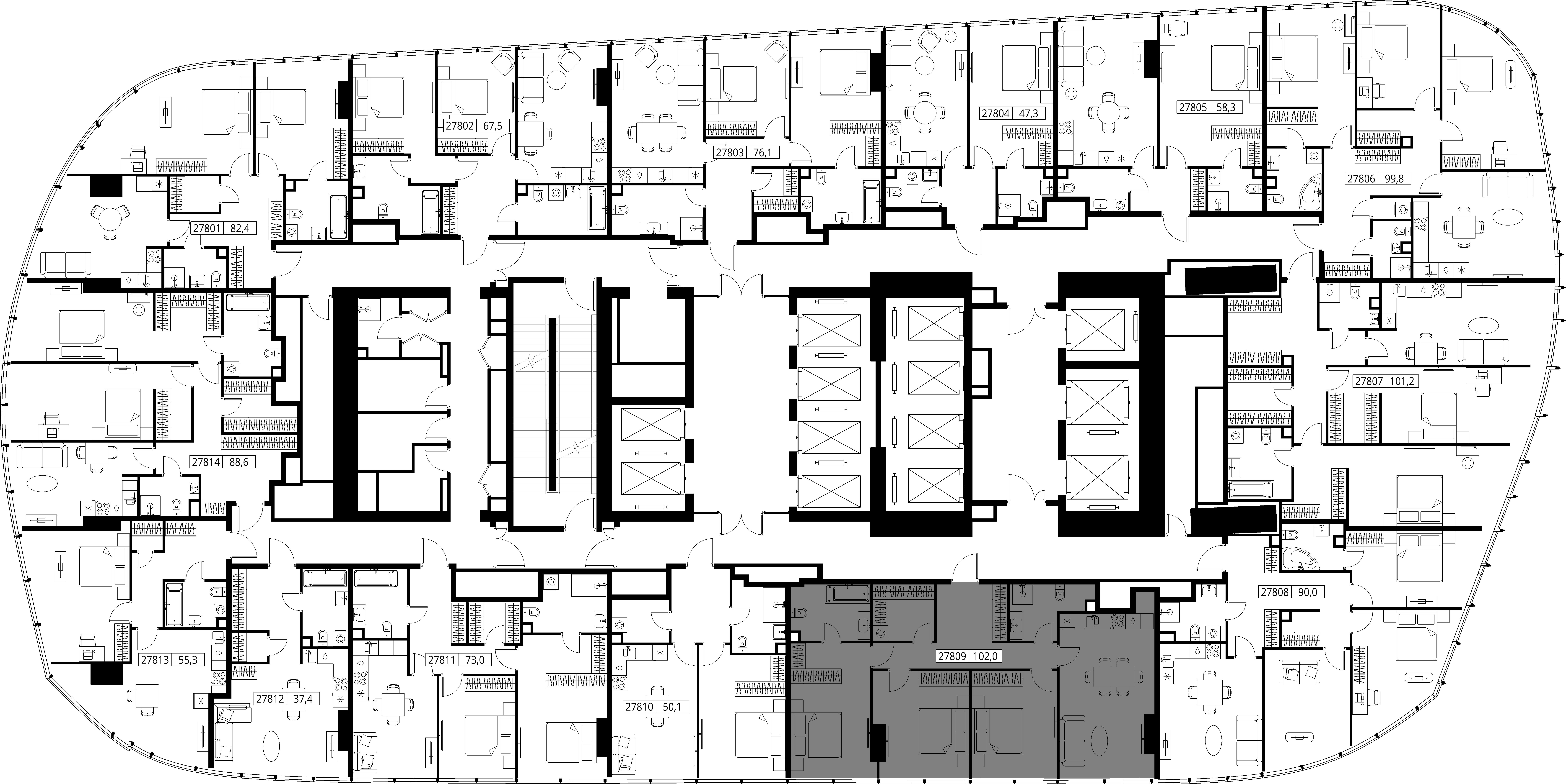 Wohnung 3 zimmer 102 m² Moskau, Russland